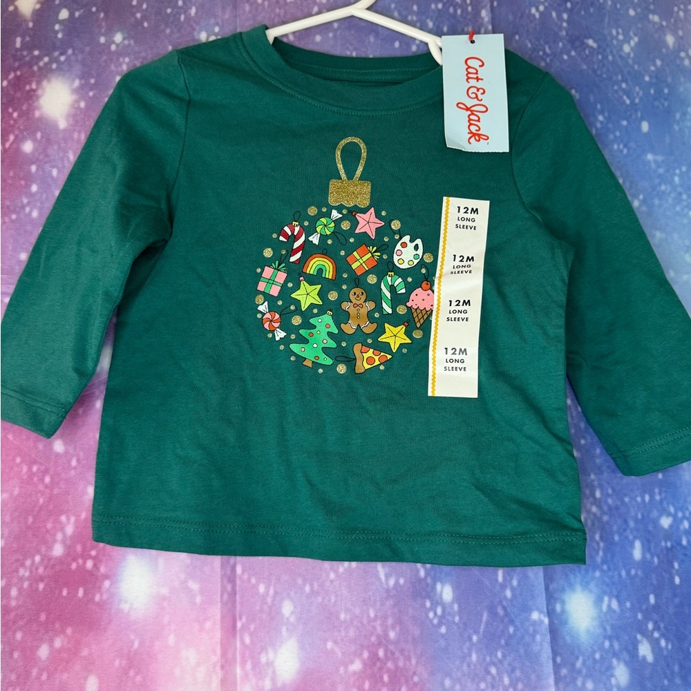 New girls cat & Jack Christmas long sleeve shirt 🛍